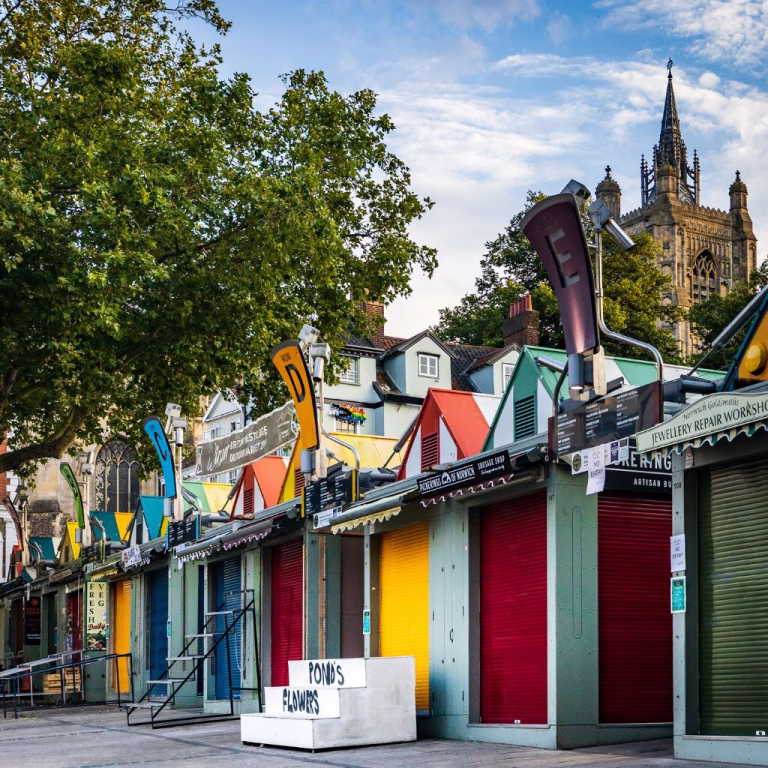 Norfolk copywriting company Lobster Copy® is based near Norwich Market (pictured), as well as other key Norwich landmarks, such as Norwich Castle and Norwich Cathedral.